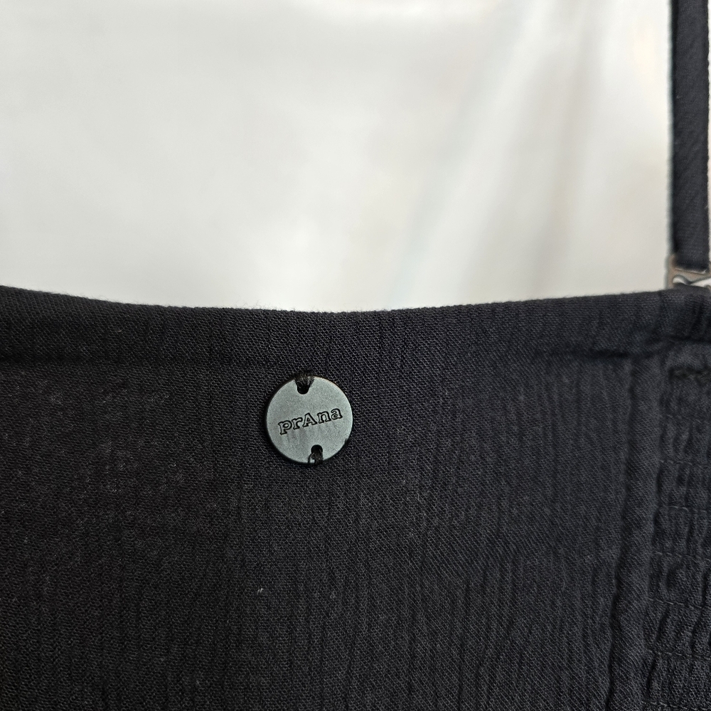 🔴 3/$15 Prana Fernie Jumpsuit Black Strappy Cropped Length S - Picture 11 of 16